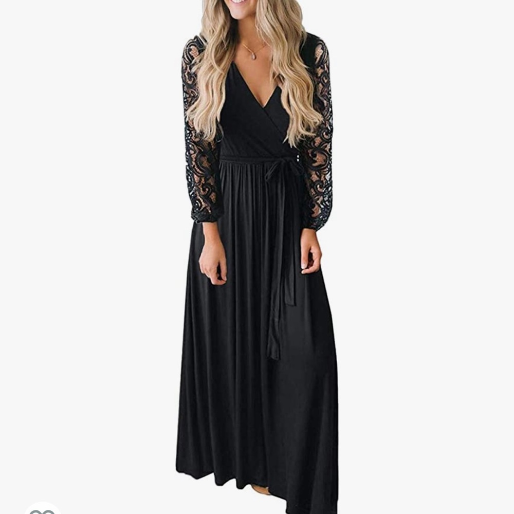 Long Sleeve Black Dress. Size M